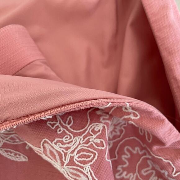 LOFT Cotton Pink and White Floral Embroidered Pencil Skirt / Mini Skirt, 8 - Picture 7 of 14
